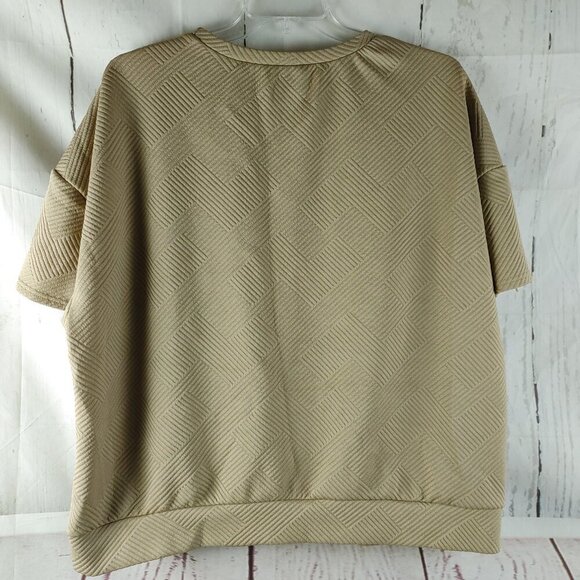 Shein Curve Plus Size 4XL Tan Textured 2pc Outfit Pant Set - Picture 5 of 15